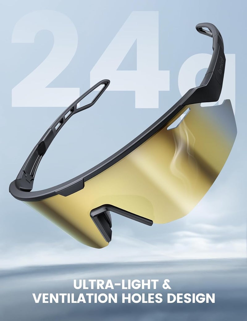 Lamicall 24g Polarized Sports Sunglasses for Men Women - UV400 Protection Sun Glasses for Running Cycling Baseball Fishing - Image 3